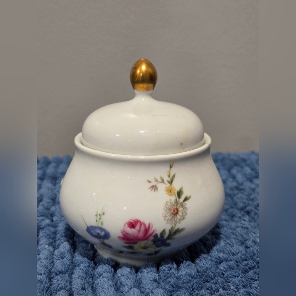 Eschenbach Bavaria Germany Floral Sugar Bowl With Lid